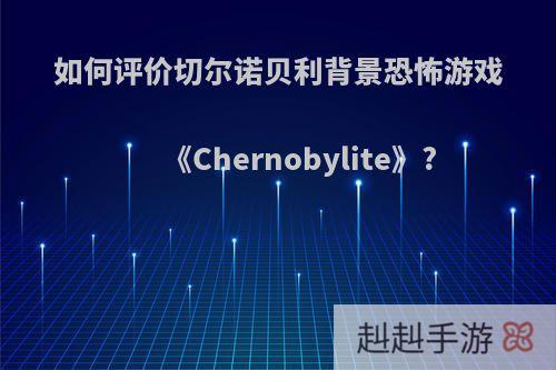 如何评价切尔诺贝利背景恐怖游戏《Chernobylite》?