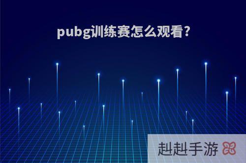 pubg训练赛怎么观看?