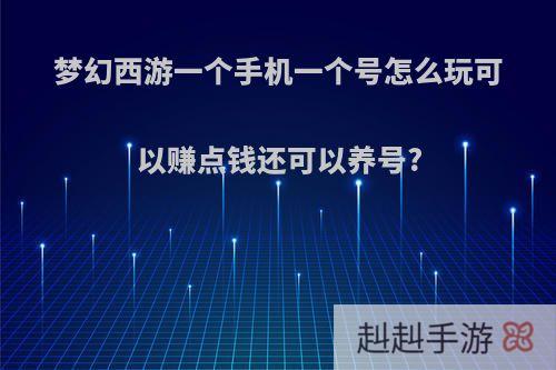 梦幻西游一个手机一个号怎么玩可以赚点钱还可以养号?