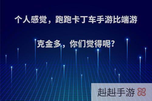 个人感觉，跑跑卡丁车手游比端游克金多，你们觉得呢?