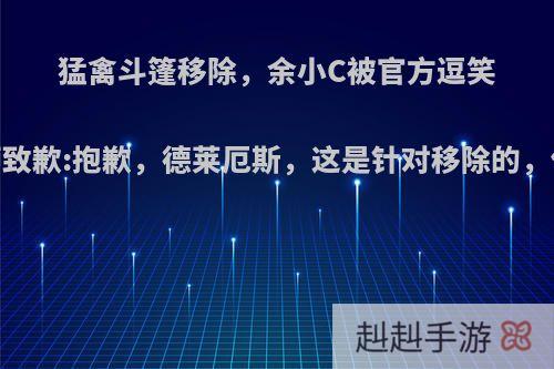 猛禽斗篷移除，余小C被官方逗笑，设计师致歉:抱歉，德莱厄斯，这是针对移除的，你怎么看?
