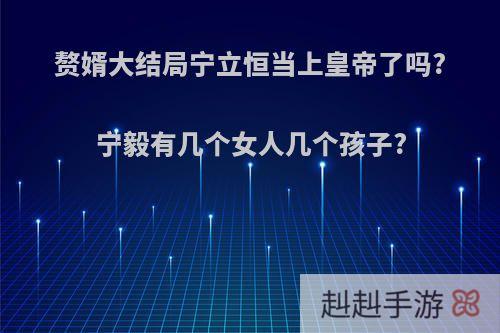 赘婿大结局宁立恒当上皇帝了吗?宁毅有几个女人几个孩子?