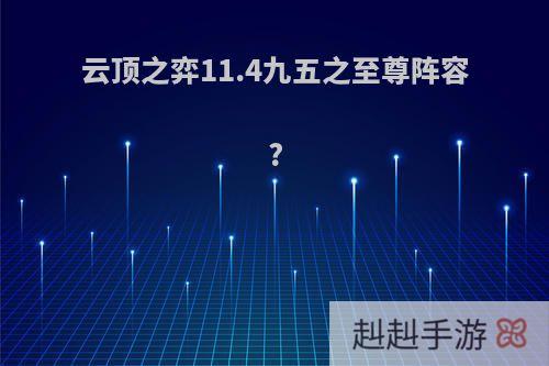 云顶之弈11.4九五之至尊阵容?