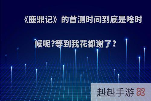 《鹿鼎记》的首测时间到底是啥时候呢?等到我花都谢了?