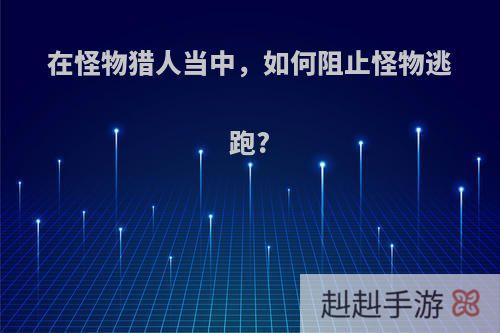 在怪物猎人当中，如何阻止怪物逃跑?