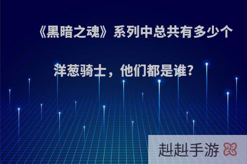 《黑暗之魂》系列中总共有多少个洋葱骑士，他们都是谁?
