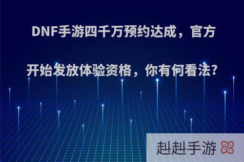 DNF手游四千万预约达成，官方开始发放体验资格，你有何看法?