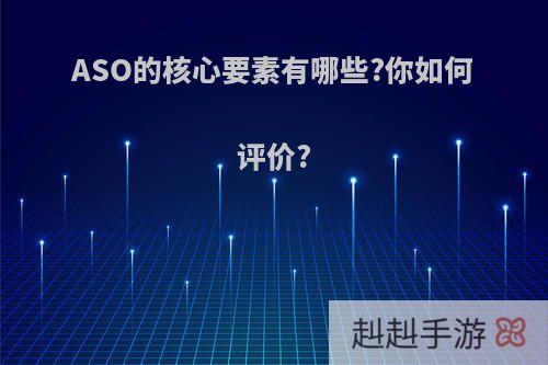 ASO的核心要素有哪些?你如何评价?