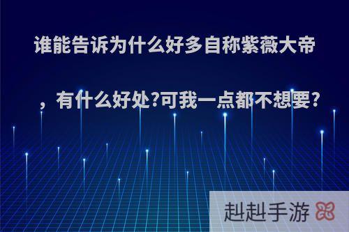 谁能告诉为什么好多自称紫薇大帝，有什么好处?可我一点都不想要?