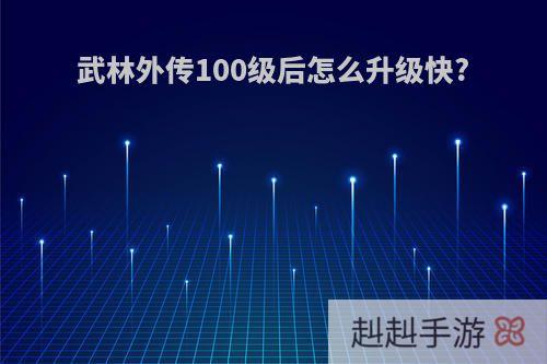 武林外传100级后怎么升级快?
