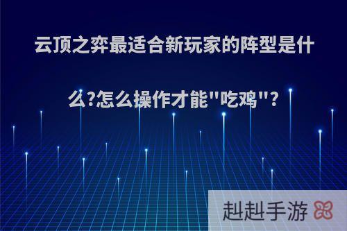 云顶之弈最适合新玩家的阵型是什么?怎么操作才能
