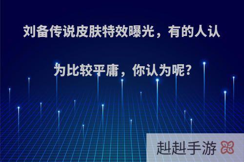 刘备传说皮肤特效曝光，有的人认为比较平庸，你认为呢?