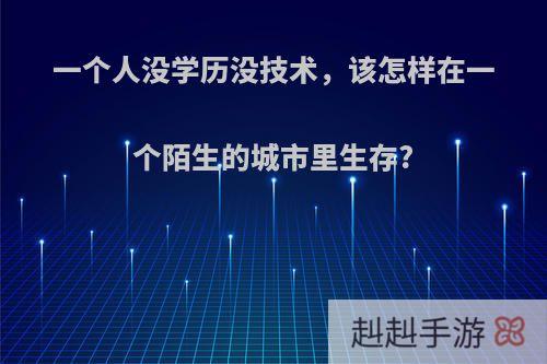 一个人没学历没技术，该怎样在一个陌生的城市里生存?