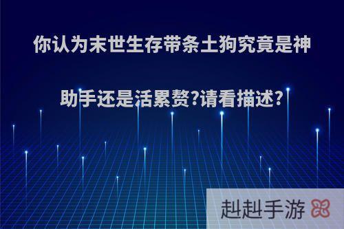 你认为末世生存带条土狗究竟是神助手还是活累赘?请看描述?