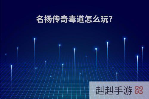 名扬传奇毒道怎么玩?