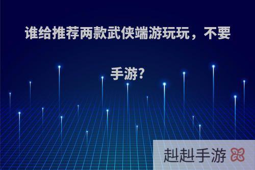 谁给推荐两款武侠端游玩玩，不要手游?