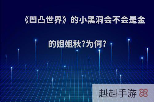 《凹凸世界》的小黑洞会不会是金的姐姐秋?为何?