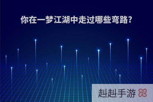 你在一梦江湖中走过哪些弯路?