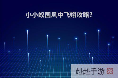小小蚁国风中飞翔攻略?