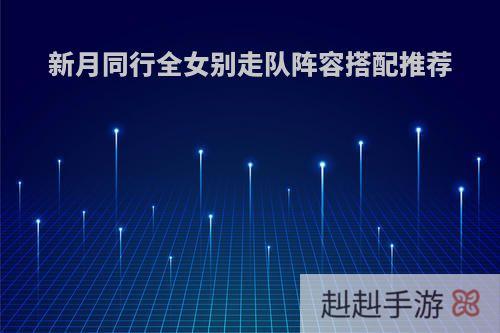 新月同行全女别走队阵容搭配推荐
