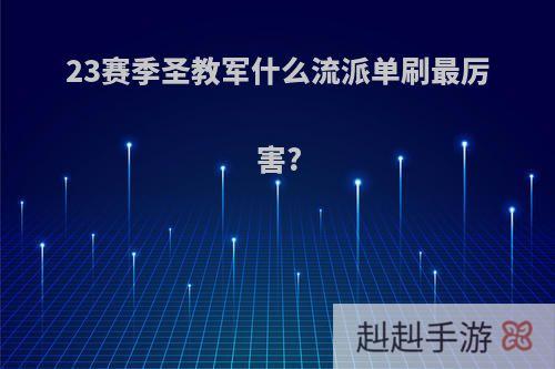 23赛季圣教军什么流派单刷最厉害?