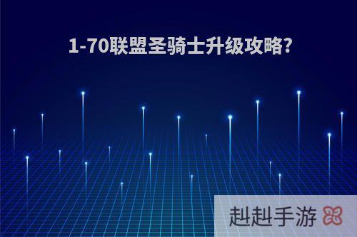 1-70联盟圣骑士升级攻略?