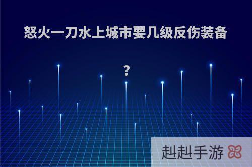 怒火一刀水上城市要几级反伤装备?