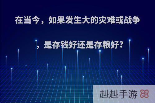 在当今，如果发生大的灾难或战争，是存钱好还是存粮好?