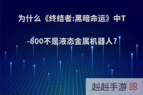 为什么《终结者:黑暗命运》中T-800不是液态金属机器人?