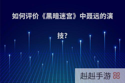 如何评价《黑暗迷宫》中聂远的演技?