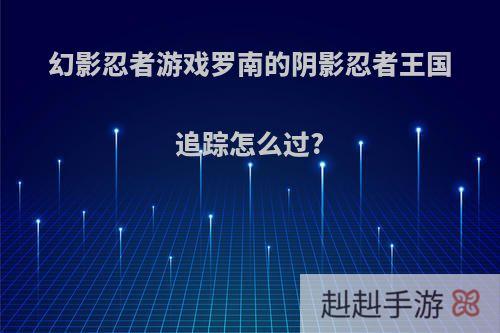 幻影忍者游戏罗南的阴影忍者王国追踪怎么过?