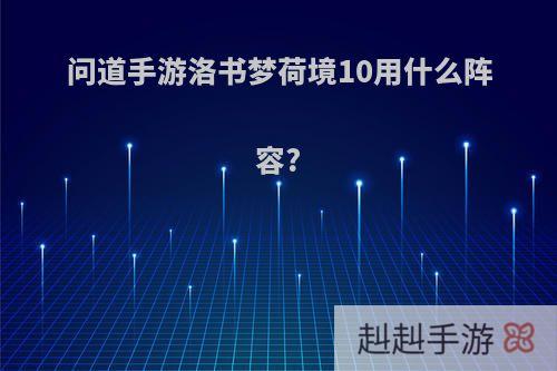 问道手游洛书梦荷境10用什么阵容?