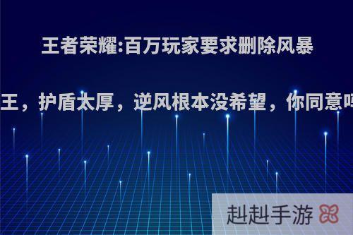 王者荣耀:百万玩家要求删除风暴龙王，护盾太厚，逆风根本没希望，你同意吗?
