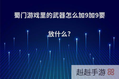 蜀门游戏里的武器怎么加9加9要放什么?