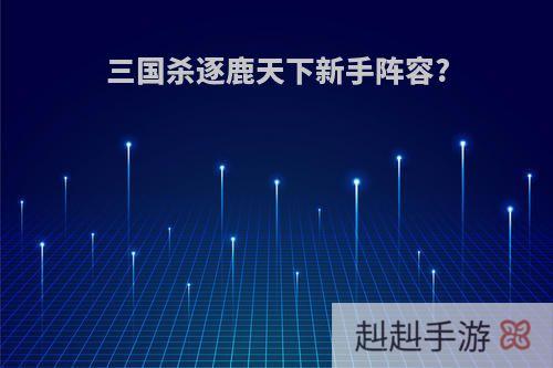 三国杀逐鹿天下新手阵容?