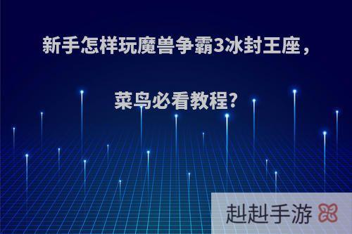 新手怎样玩魔兽争霸3冰封王座，菜鸟必看教程?