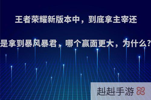 王者荣耀新版本中，到底拿主宰还是拿到暴风暴君，哪个赢面更大，为什么?