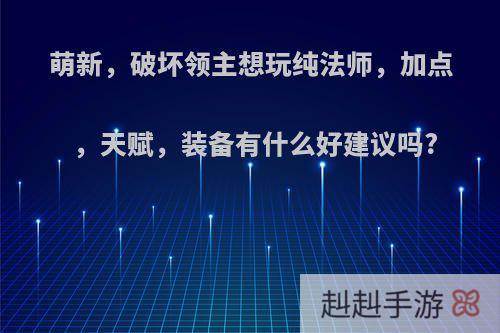 萌新，破坏领主想玩纯法师，加点，天赋，装备有什么好建议吗?