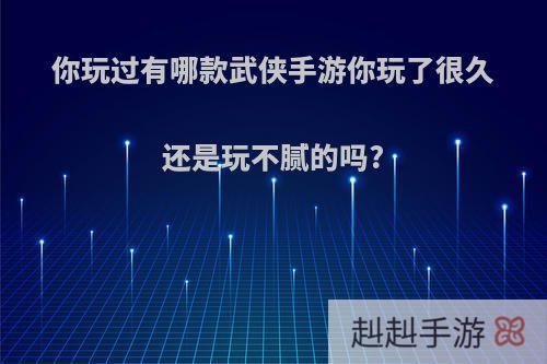 你玩过有哪款武侠手游你玩了很久还是玩不腻的吗?