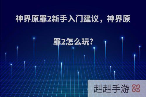 神界原罪2新手入门建议，神界原罪2怎么玩?