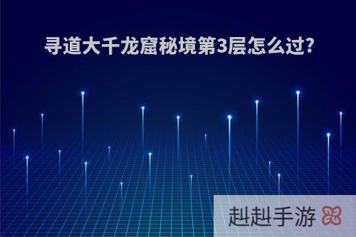 寻道大千龙窟秘境第3层怎么过?