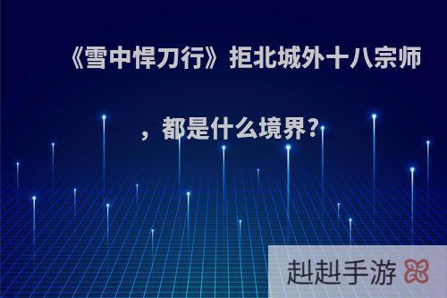 《雪中悍刀行》拒北城外十八宗师，都是什么境界?