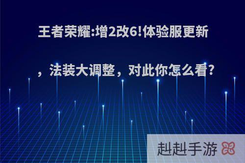 王者荣耀:增2改6!体验服更新，法装大调整，对此你怎么看?