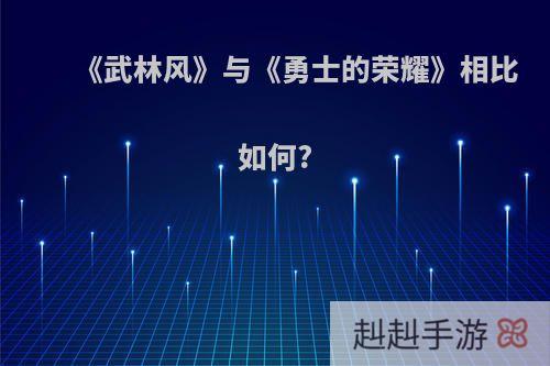 《武林风》与《勇士的荣耀》相比如何?