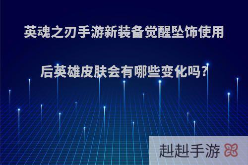 英魂之刃手游新装备觉醒坠饰使用后英雄皮肤会有哪些变化吗?