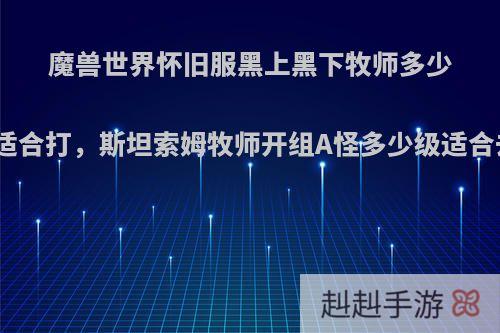 魔兽世界怀旧服黑上黑下牧师多少级适合打，斯坦索姆牧师开组A怪多少级适合去?