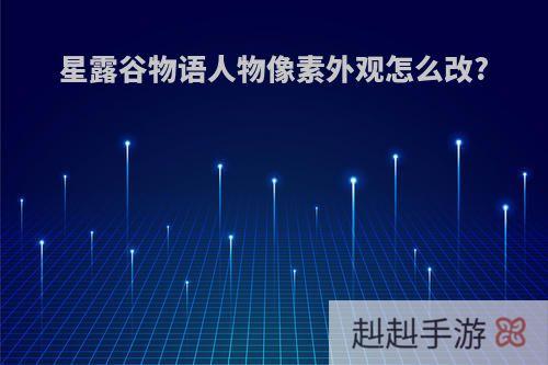 星露谷物语人物像素外观怎么改?