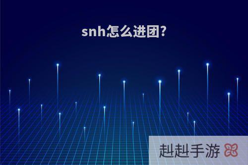 snh怎么进团?