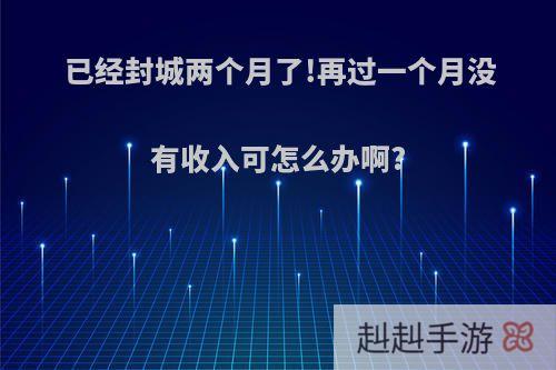 已经封城两个月了!再过一个月没有收入可怎么办啊?