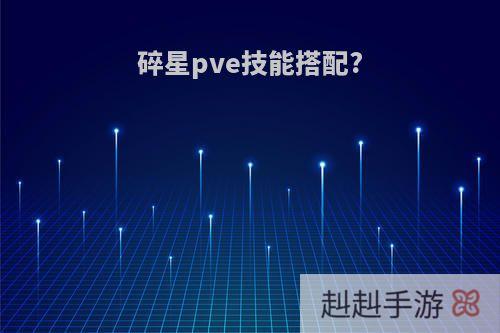 碎星pve技能搭配?